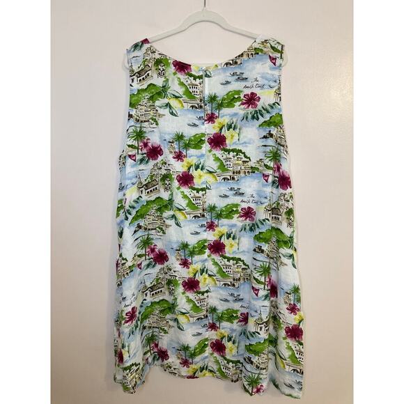 Cynthia Rowley Womens Amalfi Coast 100% Linen Sleeveless Shift Dress Plus 3X - Picture 1 of 8